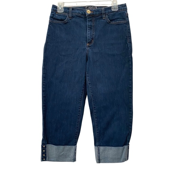 NYDJ Cropped Cuffed Blue Jeans size 10 denim crop capri - Picture 1 of 6